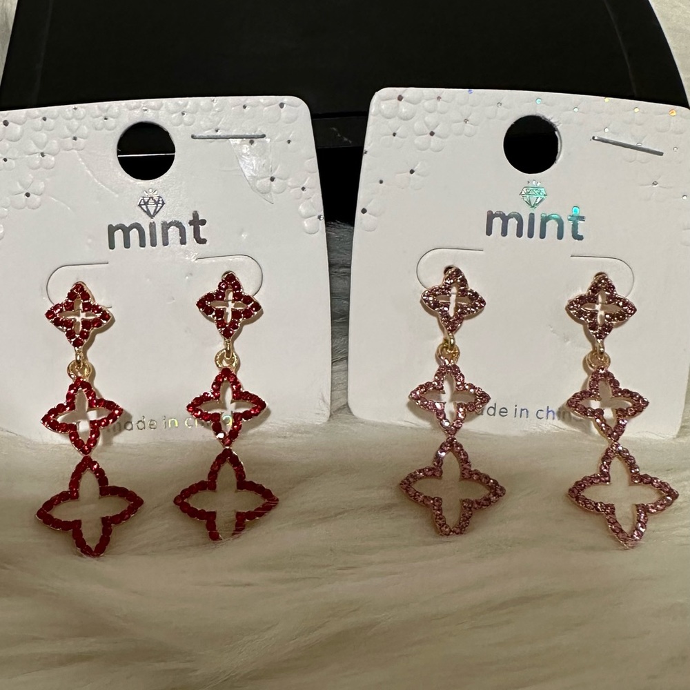 Earrings red/pink